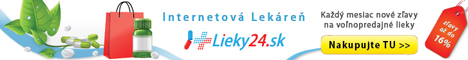 Lieky24.sk – www.lieky24.sk – internetová lekáreň – zľavy až do 16% - každý mesiac nové zľavy na voľnopredajné lieky – nakupujte tu
